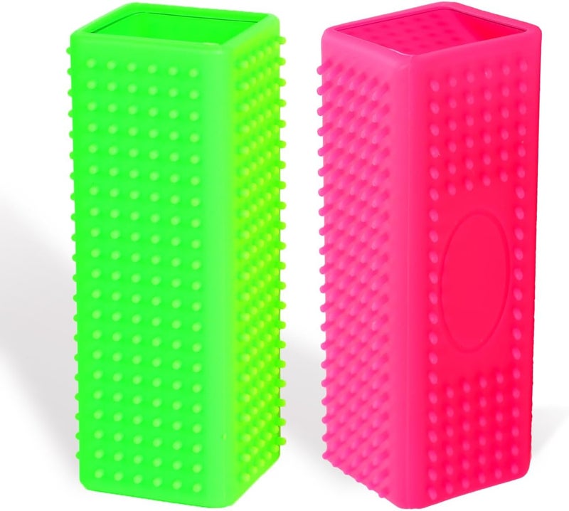 ysofun 2pcs Pet Dog Cat Hair Remover, Pet Hair Removal Tool, Hollow Cleaner Brush for car，Interior, Furniture, Sofa (green and pink) - Image 1